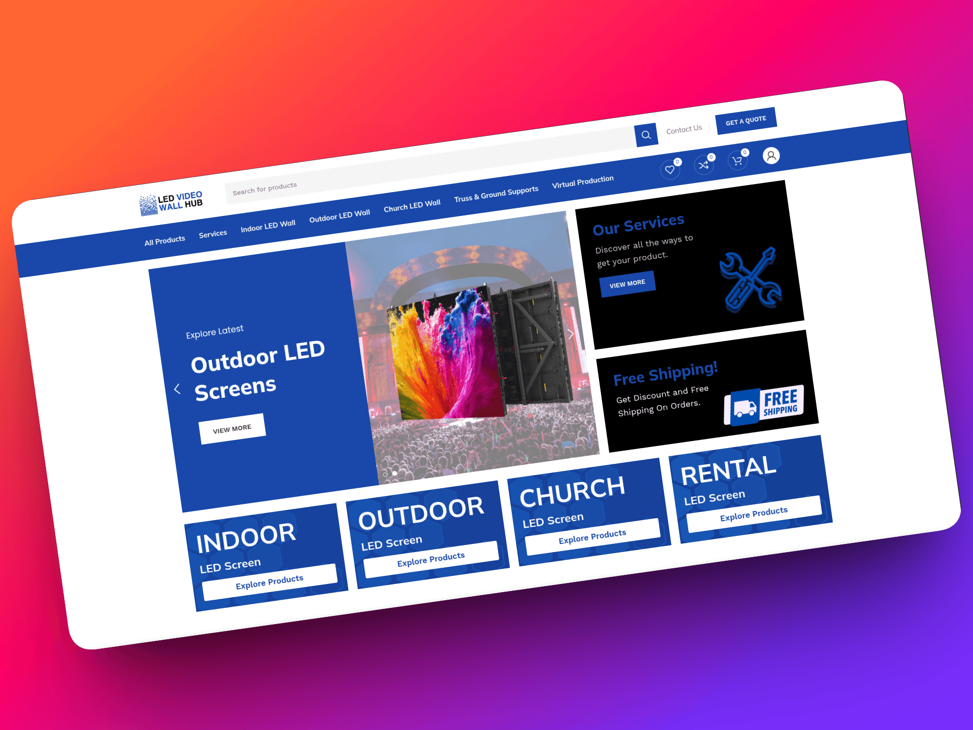 LED Video Wall Hub Commercial Display Portal